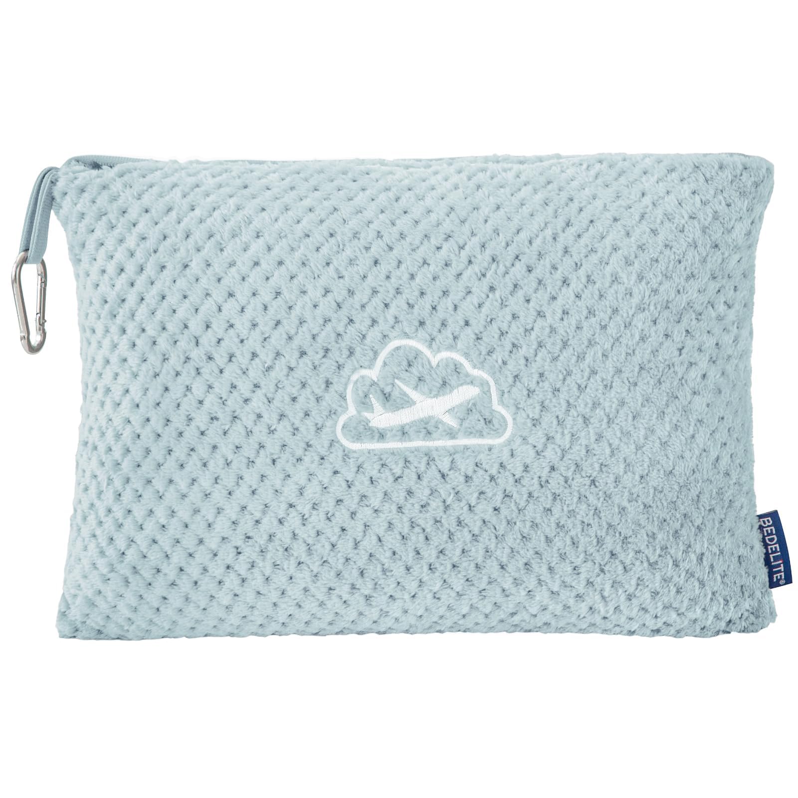 BEDELITE Travel Blanket with Bag, Jacquard Fleece Blanket 65"x40", Blue