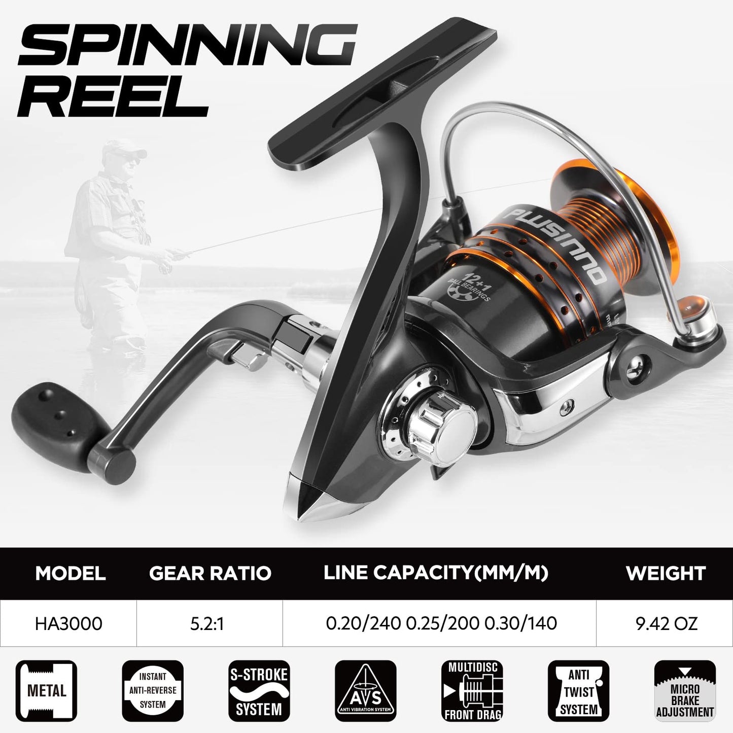 PLUSINNO Fishing Rod and Reel Combos Carbon Fiber Telescopic Fishing Rod with Reel Combo Sea