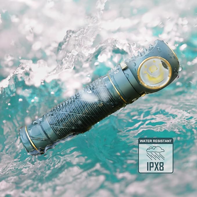 OLIGHT Perun 2 LED Headlamp 2500 Lumens Rechargeable, Multi-Functional Right Angle MCC Waterproof Flashlight with Headband, Perfect for Night Camping, Hiking, Hunting (Dream Blue)