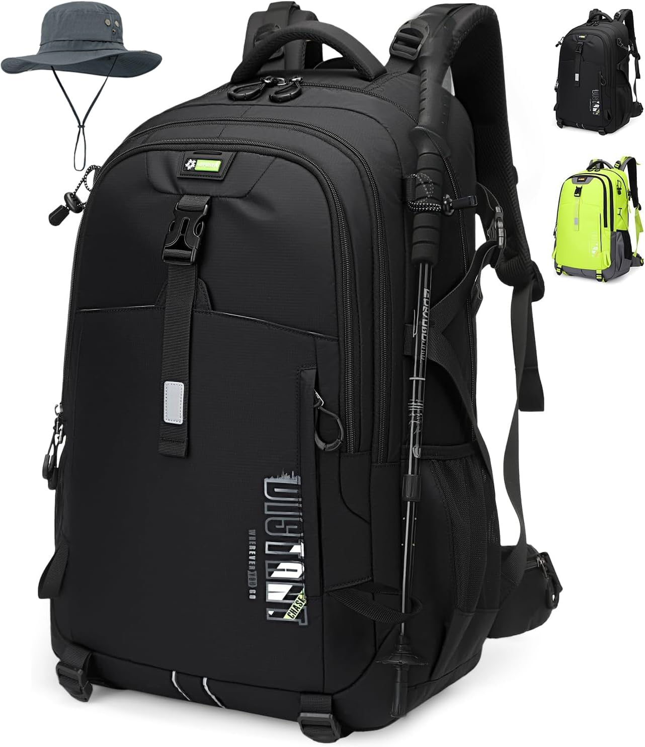 50L Hiking Backpack for Men Women, Waterproof Outdoor Daypack,Black