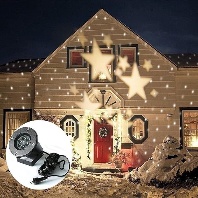 Lightess Christmas Projector Light Star Moving Holiday Decorations Outdoor Indoor Decor LED Landscape Projection Spotlight, Warm White, YG-TYD