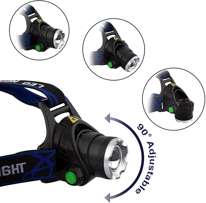 WINDFIRE Green Light Headlamp, Hunting Headlamps Rechargeable, Super Bright LED Zoomable Headlight Motion Sensor for Hog Coyote Varmint