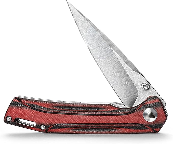 Pocket knife for Men，EDC Folding knives with Clip, 3.26" 154CM Steel Flipper Blade & G10 Handle & Thumb Stud,Gift for Camping Fishing Hiking Survival. Volans-03RB