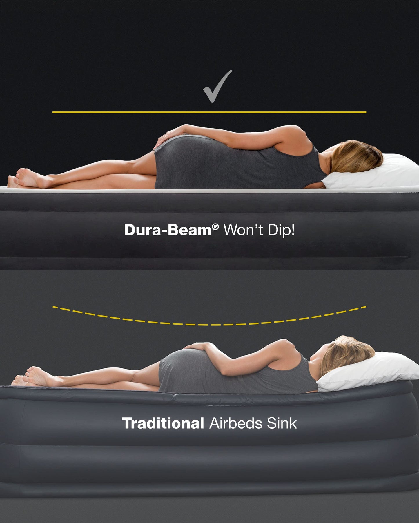 Intex 64757E Dura-Beam Standard Downy Air Mattress: Fiber-Tech - Twin Size - 10in Bed Height