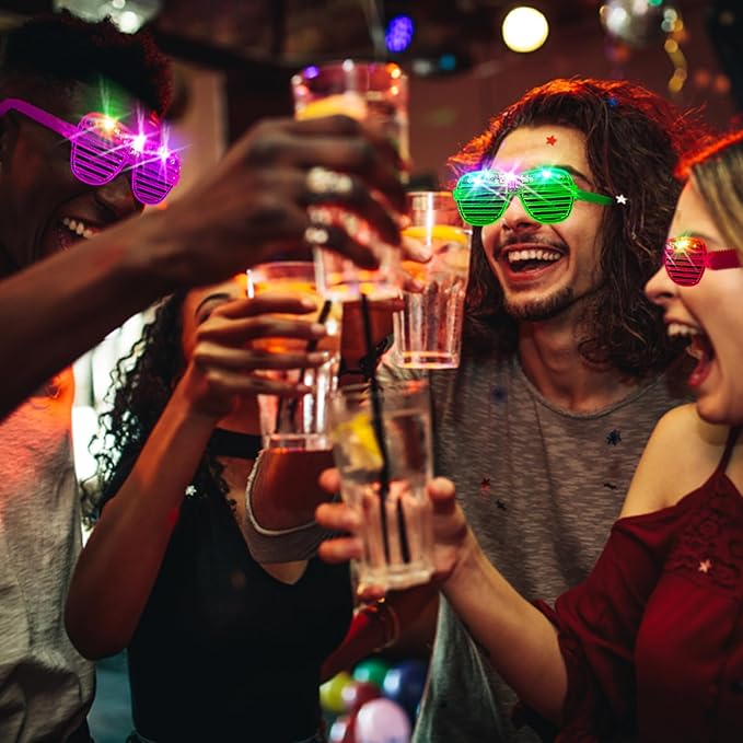 75PCS LED Glasses, Light Up Glasses, 5 Colors party glasses with 3 Light Modes, Glow in The Dark Party Supplies, Neon Party Favors for Birthday Gifts, Party Decorations, New Year, Carnival