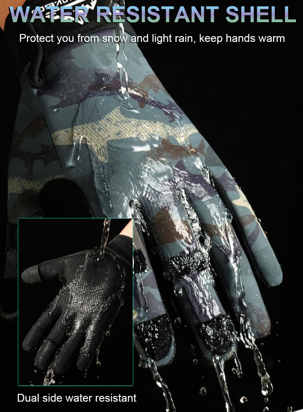 SUJAYU Fishing Gloves for Men & Women, Ice Fishing Hunting Gloves Cold Weather, Kayak Fly Fishing