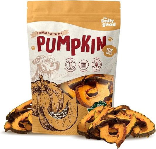 Pumpkin Chips for Dogs – 100% Natural Single Ingredient Dog Treats – Crunchy & Crispy – Easy to Digest, Hypoallergenic, Grain-Free – Healthy Snack for All Breeds – 6 oz