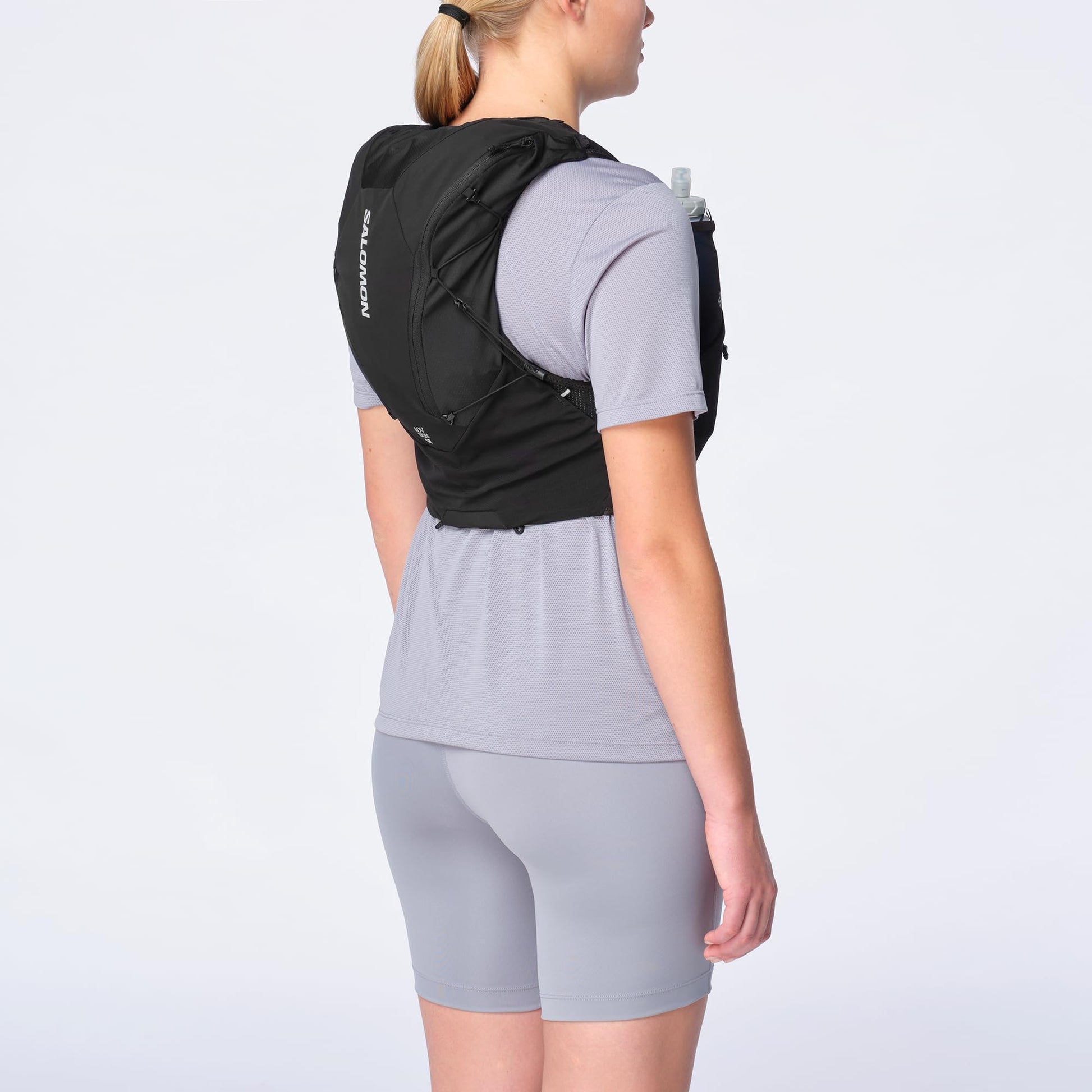 Salomon Unisex Advance Skin 12 | 12 Liter Hydration Trail Running Vest, Black, Medium