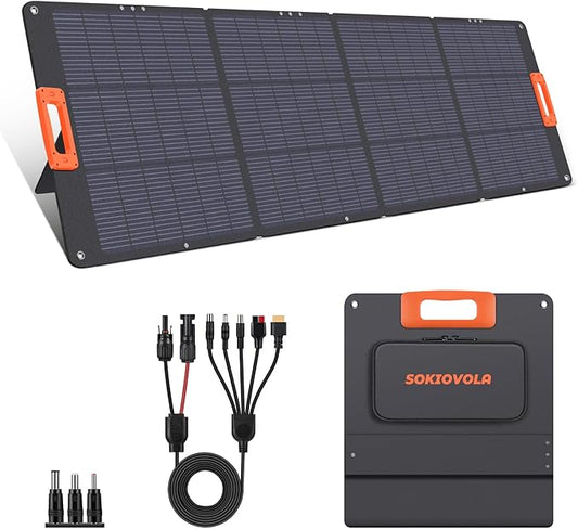 N-Type 16BB 200W Portable Solar Panel for EF/Jackery/Bluetti/Anker Power Station,Solar Panel ETFE USB-A &Type-C IP68 25% High Efficiency for Camping RV Outages Emergencies Home Backuot