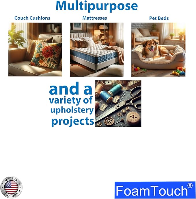 FoamTouch 4" Height x 36" Width x 72" Length Camper/RV bunk Mattress with Gel Memory Foam -No Cover