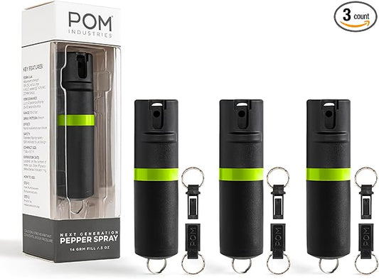 POM Pepper Spray Keychain, Quick Key Release for Instant Access, Flip Top Safety, Maximum Strength