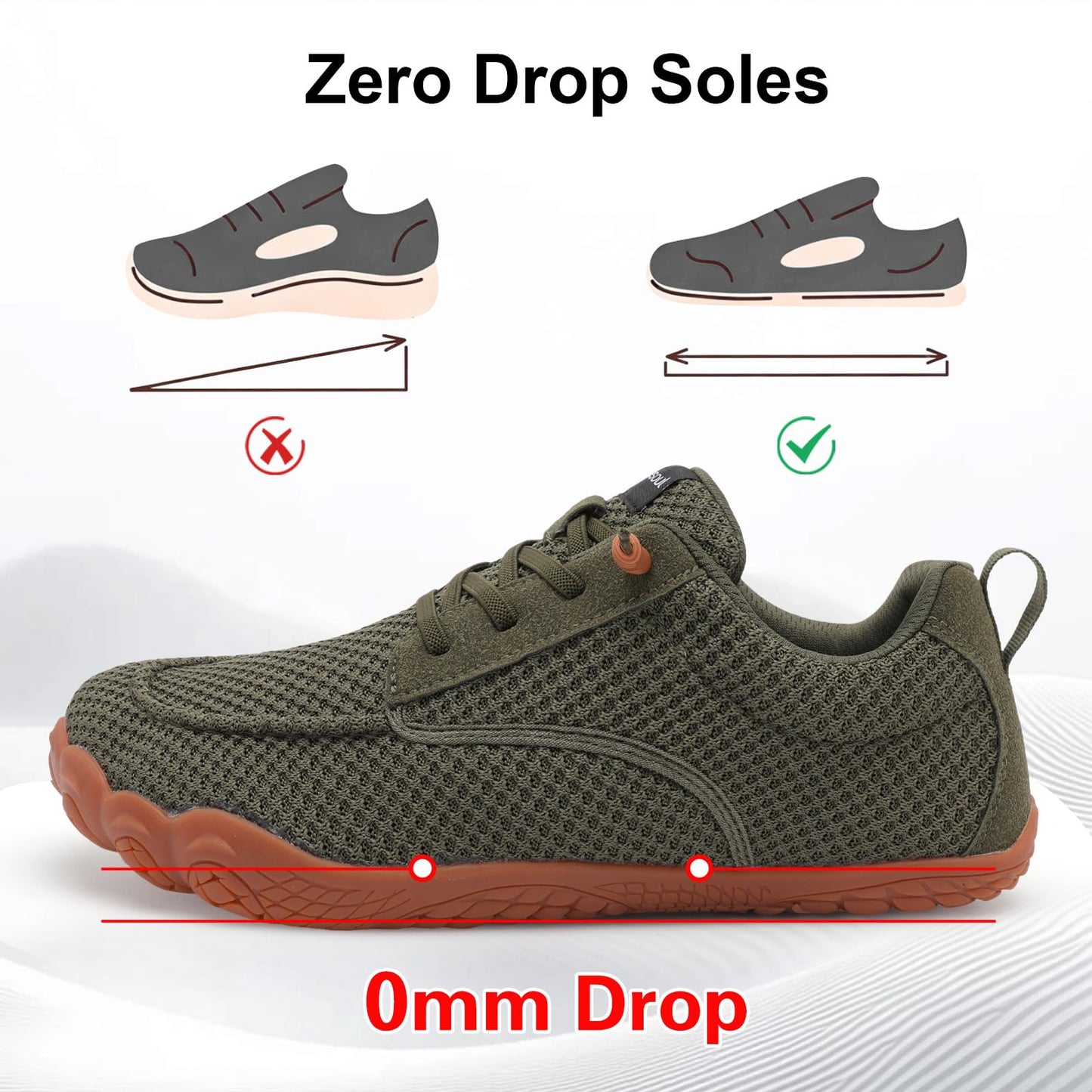 Spesoul Mens Barefoot Shoes Wide Hiking Shoes Zero Drop Minimalist Sneakers Lightweight Breathable