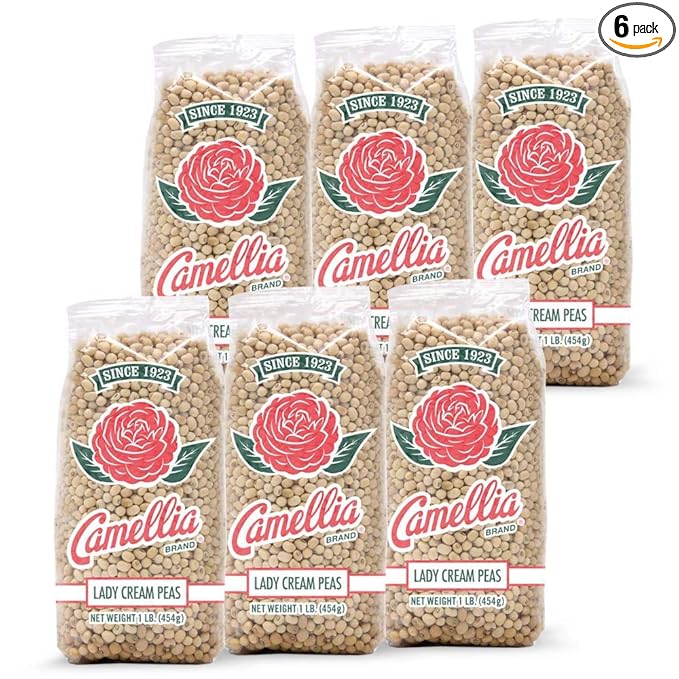 Camellia Brand Dried Lady Cream Peas – Premium Creamy Southern Peas for Traditional Southern Dishes, Succotash, Soups, Stews, Salads, and Vegetarian Meals – Non-GMO, Gluten-Free, High Protein 1 Pound (Pack of 6)