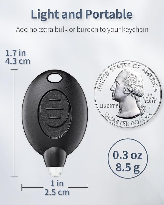 Uniclife 20 Pack LED Keychain Flashlight Mini LED Keychain Light 12 Lumen Portable Ultra Bright Battery Powered Key Ring Torch for Outdoor Camping Hiking and Emergency Lighting, Black