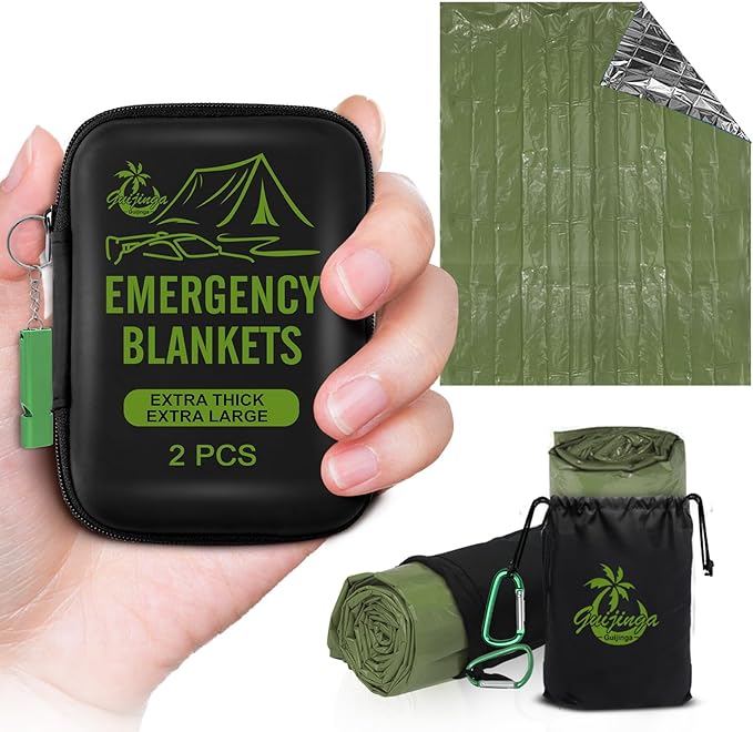 Emergency Blankets for Survival, 2-Pack/4-Pack Space Blankets, Gigantic & Extremely Thick Survival Blanket, Suitable for Outdoor Survival, Camping, and Hiking