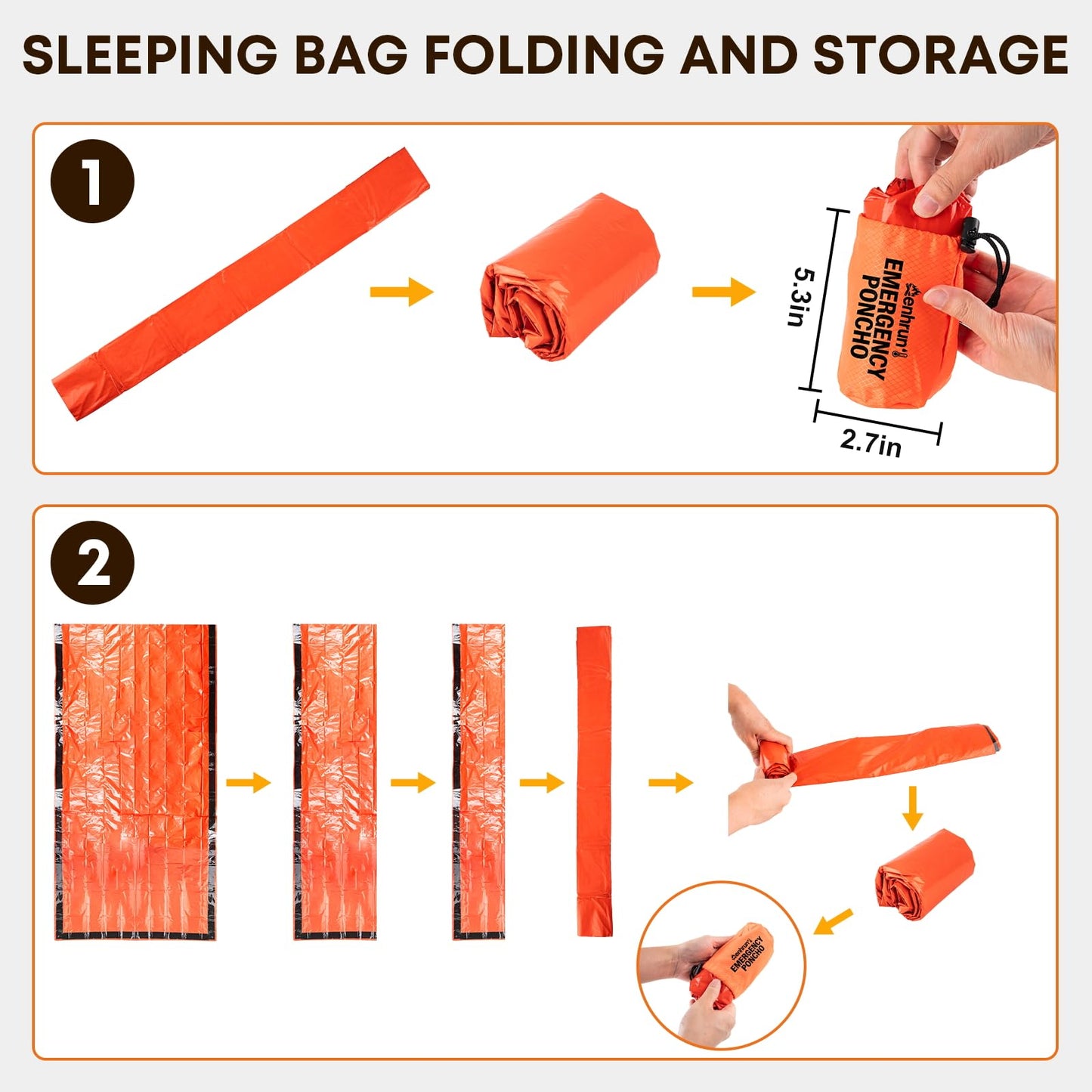 Thermal Emergency Sleeping Bag for Survival: Reflects 90% of Body Heat