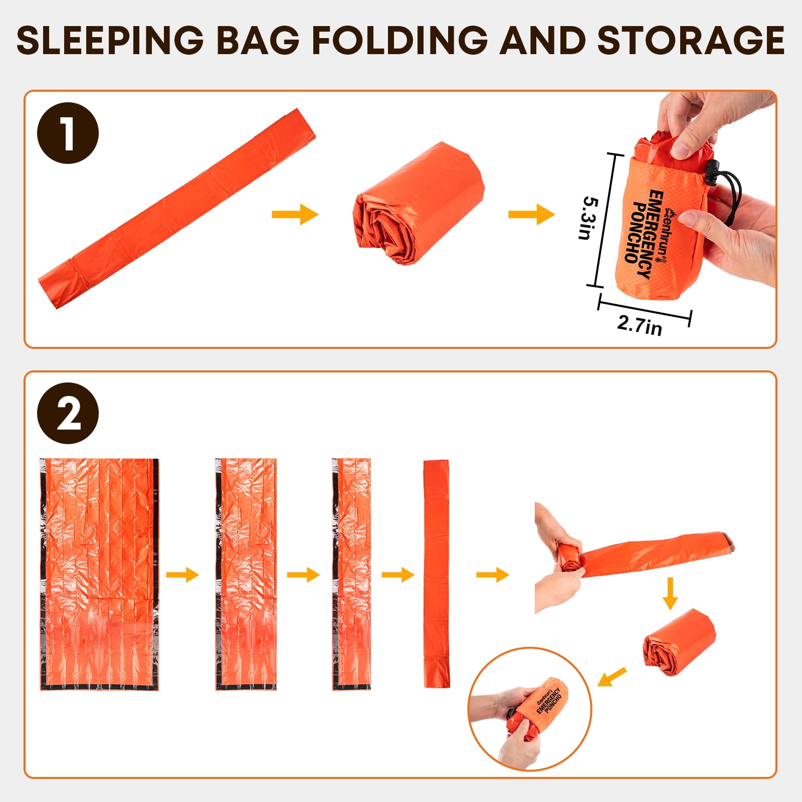 Thermal Emergency Sleeping Bag for Survival: Reflects 90% of Body Heat