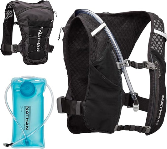 Nathan QuickStart 1.5L Hydration Pack Vest with Bladder or flasks, Storage Pockets, Breathable Moisture-Wicking Fabric, Adjustable Straps for Running, Hiking, Walking, Marathons, Obstacle Races