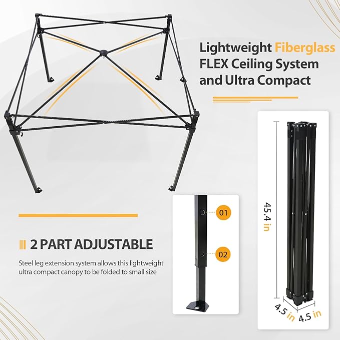 EAGLE PEAK Flex Compact 4x4 Pop-up Canopy Changing Room, Portable Privacy Dressing Room for Indoor Fashion Photoshoots, Camping, or Pool, Gray