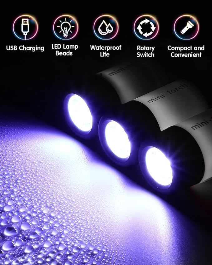 Mudder 12 Pieces Mini Keychain Flashlight Rechargeable Operation Christmas Bulk Plastic Small Torch Flashlight Handheld LED USB Rechargeable Waterproof for Camping Hiking Favor(White Light in Silver)