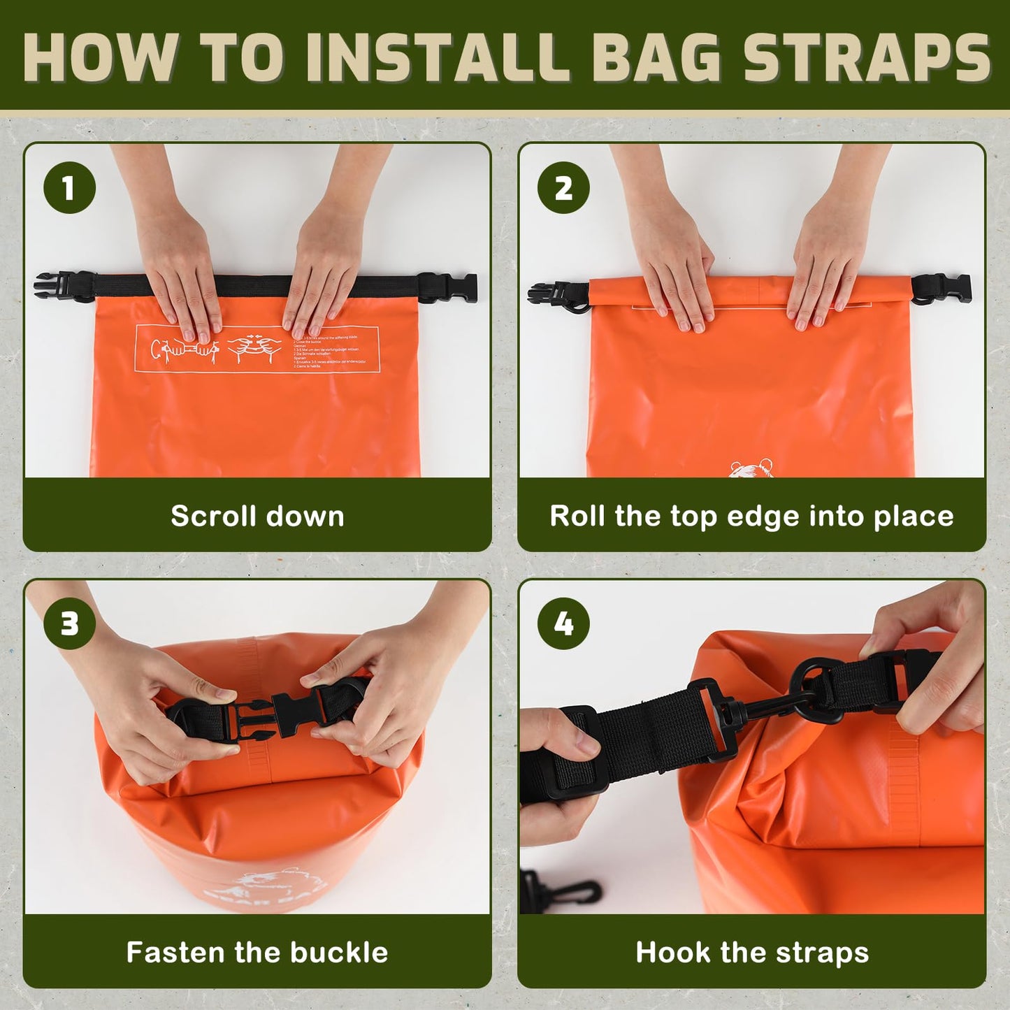 15L Bear Bags for Food Backpacking, Waterproof Bear Bag Hanging Kit, Orange