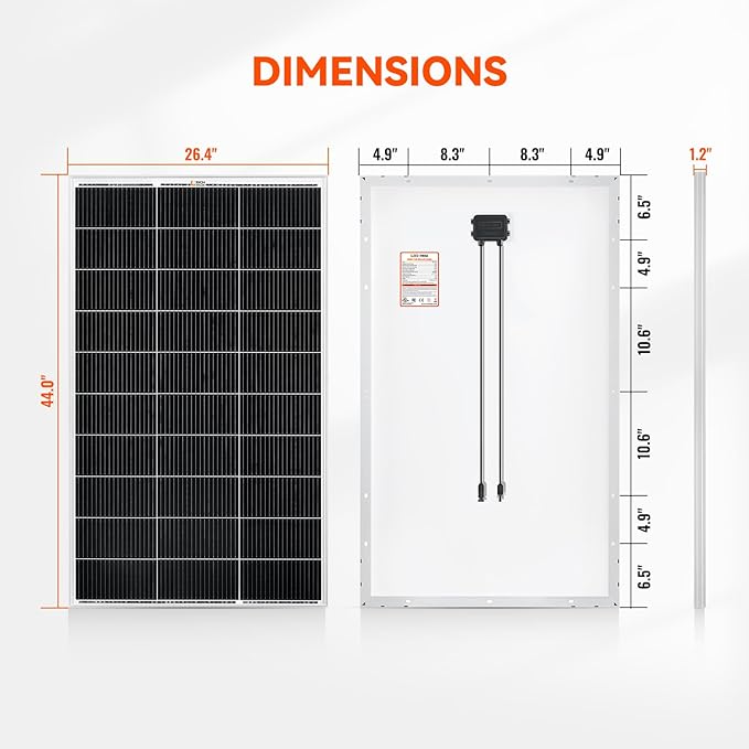 RICH SOLAR 300 Watt 12 Volt 18BB Cell Monocrystalline Solar Panel 2 Pack of 150W N-Type Cells High Efficiency Solar Module for RV Marine Boat Off Grid (150W 2-Pack)