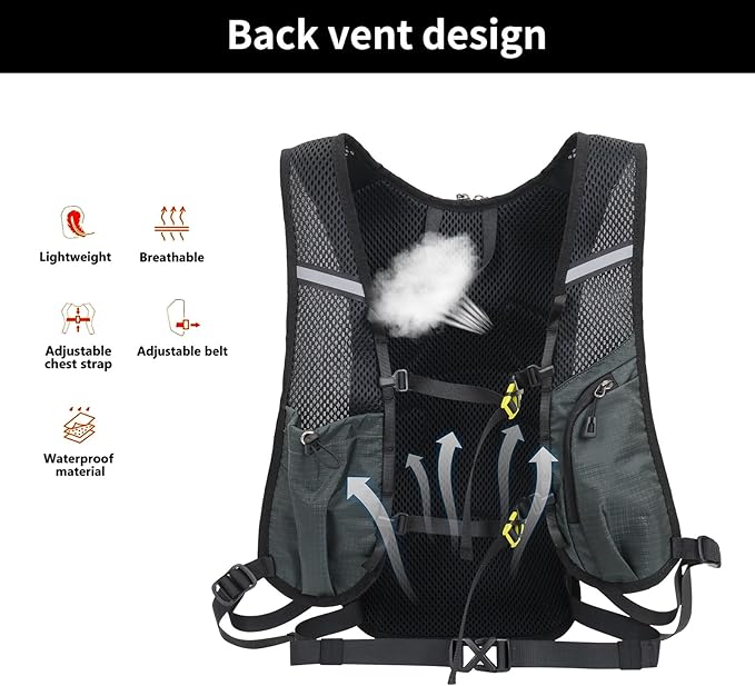 15L Small Hiking Backpack Lightweight Hydration Backpack for Men Women, Warterproof Hiking Daypack for Travel Cycling