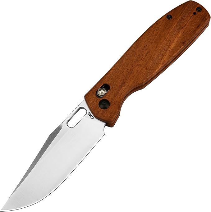 CJRB Prado Folding Pocket Knife 3.76" AR-RPM9 Sand Polish Steel Blade Rosewood Handle Crossbar Lock for Men Outdoor, Survival, Camping and EDC, J1936