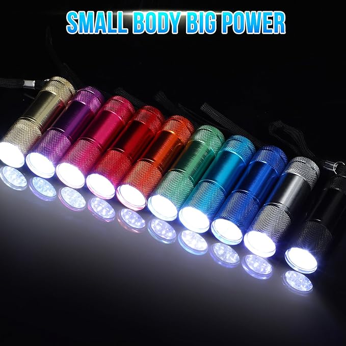 VIHOSE 150 Pcs Mini Flashlights Bulk, Bright Flashlights Set, Aluminum LED Handheld Torches for Party Favors Night Reading Camping Emergency Items Gifts Homeless, Batteries Not Included