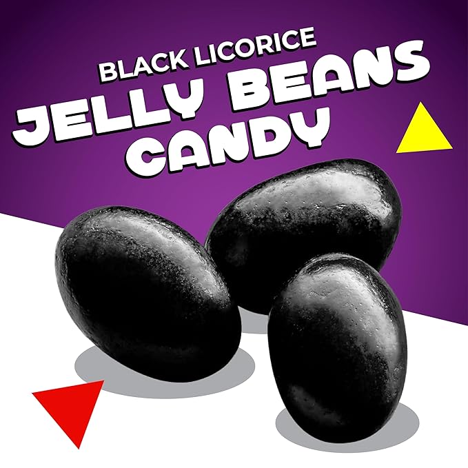 Black Licorice Jelly Beans Candy | 2 Pound Bag | Black Jelly Beans Bulk | Old Fashioned Candy for Buffet, Snacking & Gifting | Nostalgic Treat with Bold Licorice Flavor