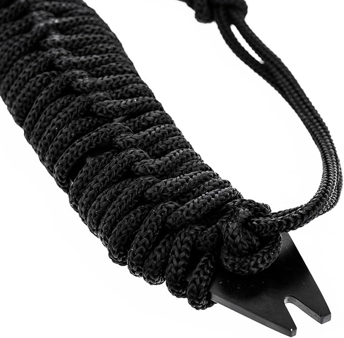 ASR Outdoor 12 Inch Full Tang Steel Axe Hatchet with Gut Hook Hex Holes Paracord Handle and Sheath, Black
