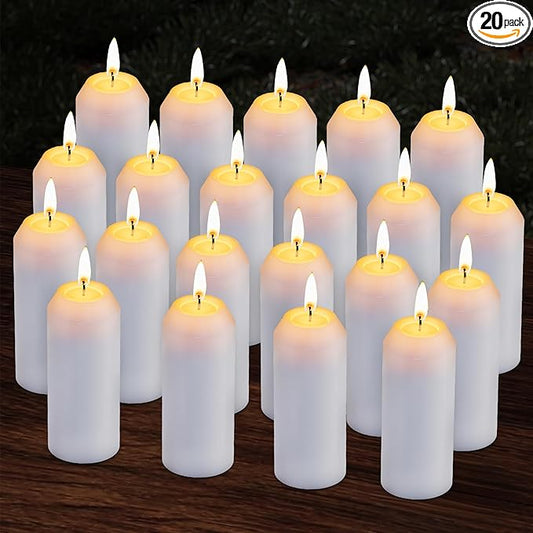 20Pack 15H+ Emergency Candles Long Burning Survival [18H+ Inside Candle Lanterns], 3??Unscented White Pillar Candle, Survival Candles for Power Outage, Camping, Hurricane