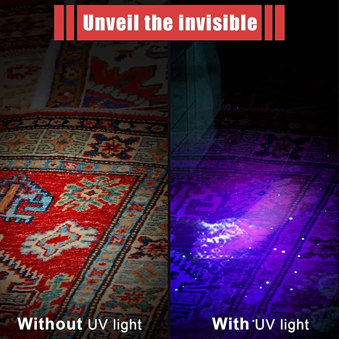 Honoson 4 Pieces UV Black Light Flashlight Small Blacklight Flashlights Pen Lights for Leak, Pet Urine, Hotel Inspection, Dry Stain and Dye Detector, 5.2 Inches Long