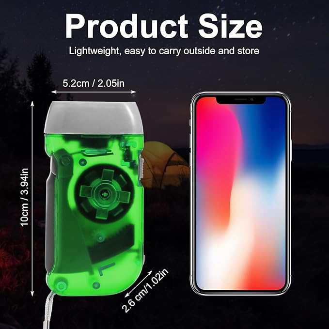 Mudder 24 Pieces Hand Crank Flashlight with LED Self Powered Charging Torch Dynamo for Camping Emergency(Red, Grey, Yellow, Green)