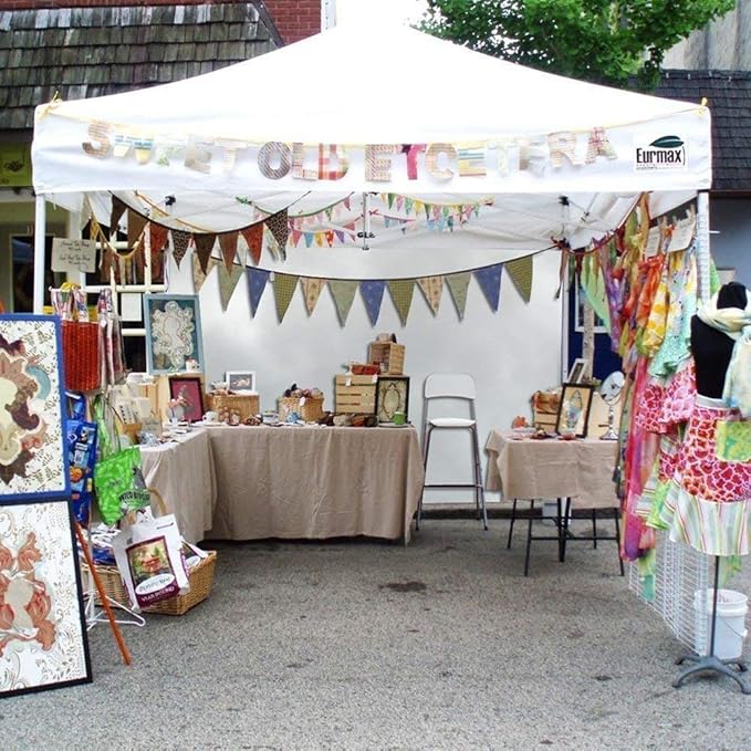 Eurmax USA 8'x8' Pop-up Canopy Tent Commercial Instant Canopies with 4 Removable Zipper End Side Walls and Roller Bag, Bonus 4 SandBags(White)