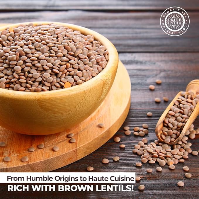 Pride Of India - Indian Whole Brown Crimson Masur Lentils - Protein & Fiber Rich Masoor Whole, 1.5 Pound Jar