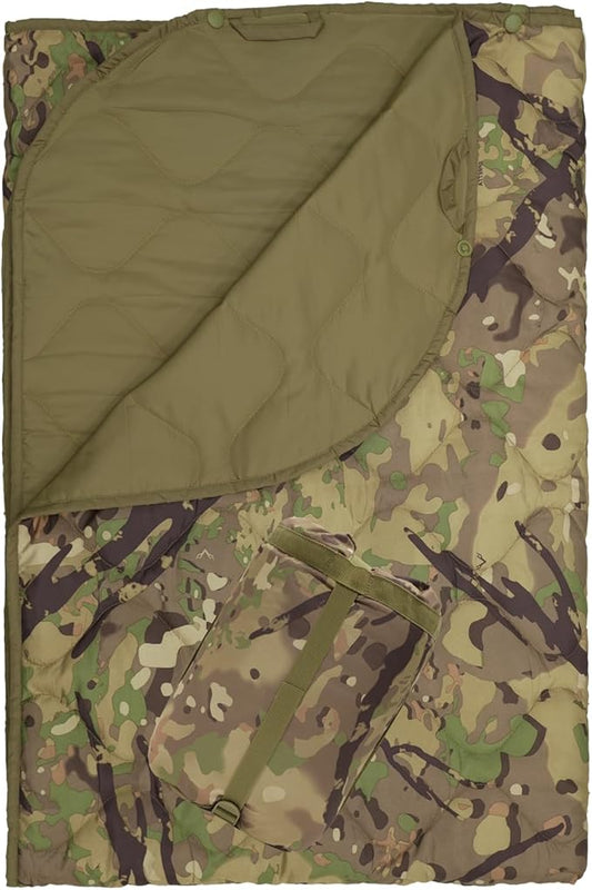 Poncho Liner Military Outdoor Camping Blanket for Travel, Beach, Grass, Picnic, Car Emergency, Outdoor, Survival