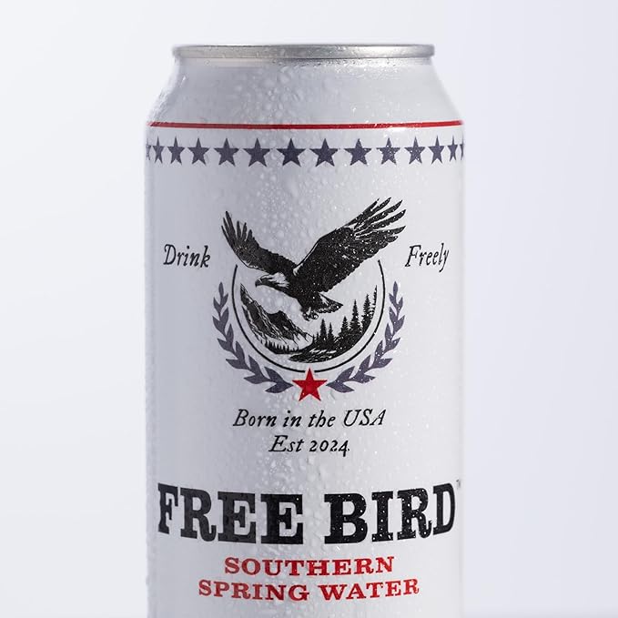 Free Bird, Southern Spring Water, 12-Pack (19.2oz Tallboy Cans) ??Crisp & Clean Blue Ridge Mountain Water, Naturally Sourced