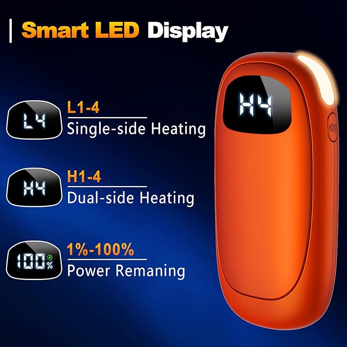 Hand Warmers Rechargeable - Electric Hand Warmers, Max 20 Hrs Warmth 4 Levels Heat Up to 131?? Dual-Side Heating Portable Reusable Pocket Heater 2 Pack for Raynauds, Hunting, Camping, Golf