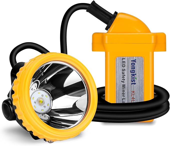 Rechargeable LED Mining Headlamp, Safety Hard Hat Light with Explosion-Proof & Waterproof Design, Underground Miner Headlight Cap Lamp for Coal Mining, Tunnel Work, Camping, Hiking, Hunting, Fishing