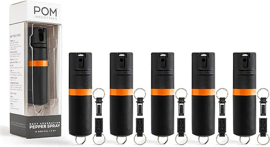 POM Pepper Spray Keychain, Quick Key Release for Instant Access, Flip Top Safety, Maximum Strength
