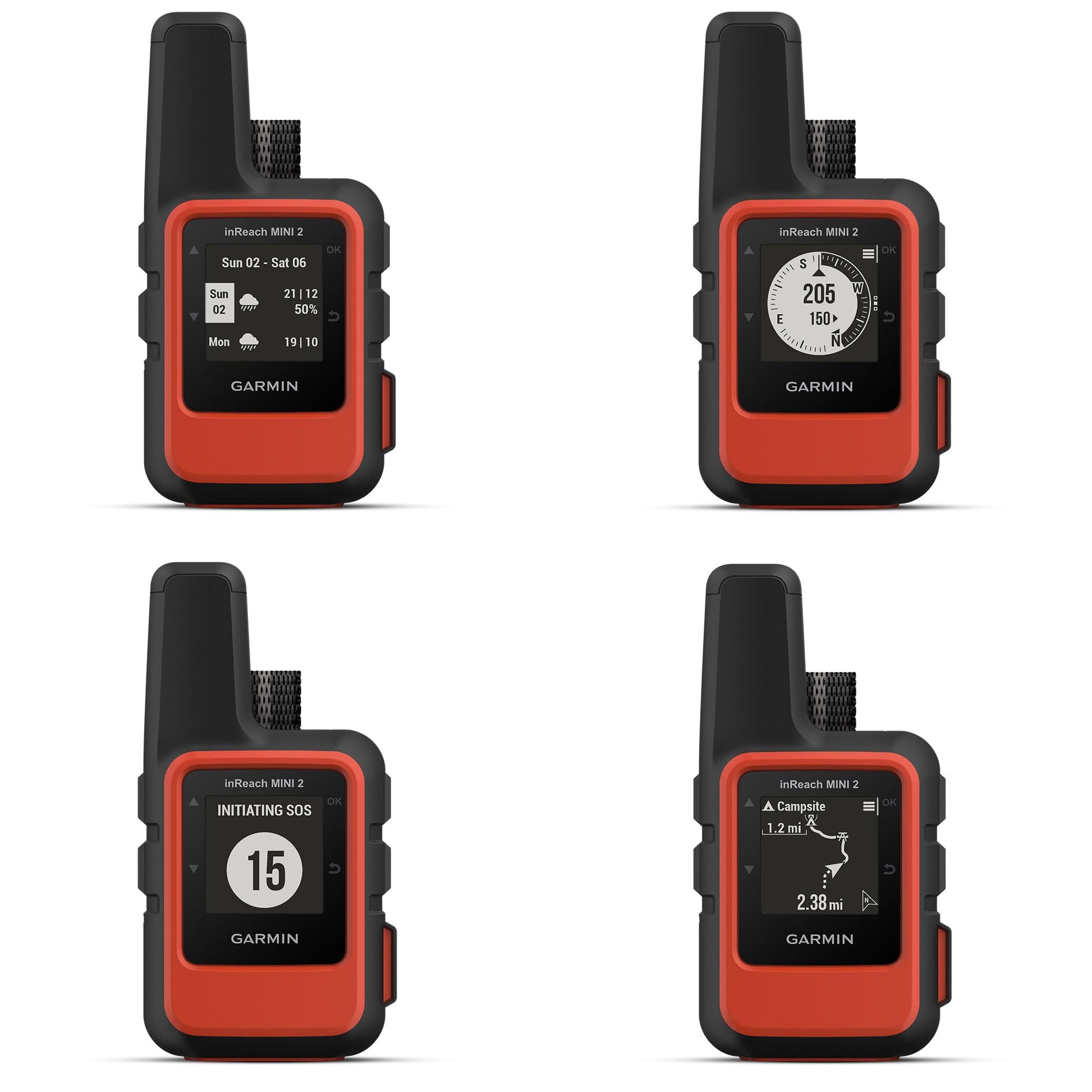 Garmin inReach Mini 2 Satellite Communicator (Flame Red) Bundle