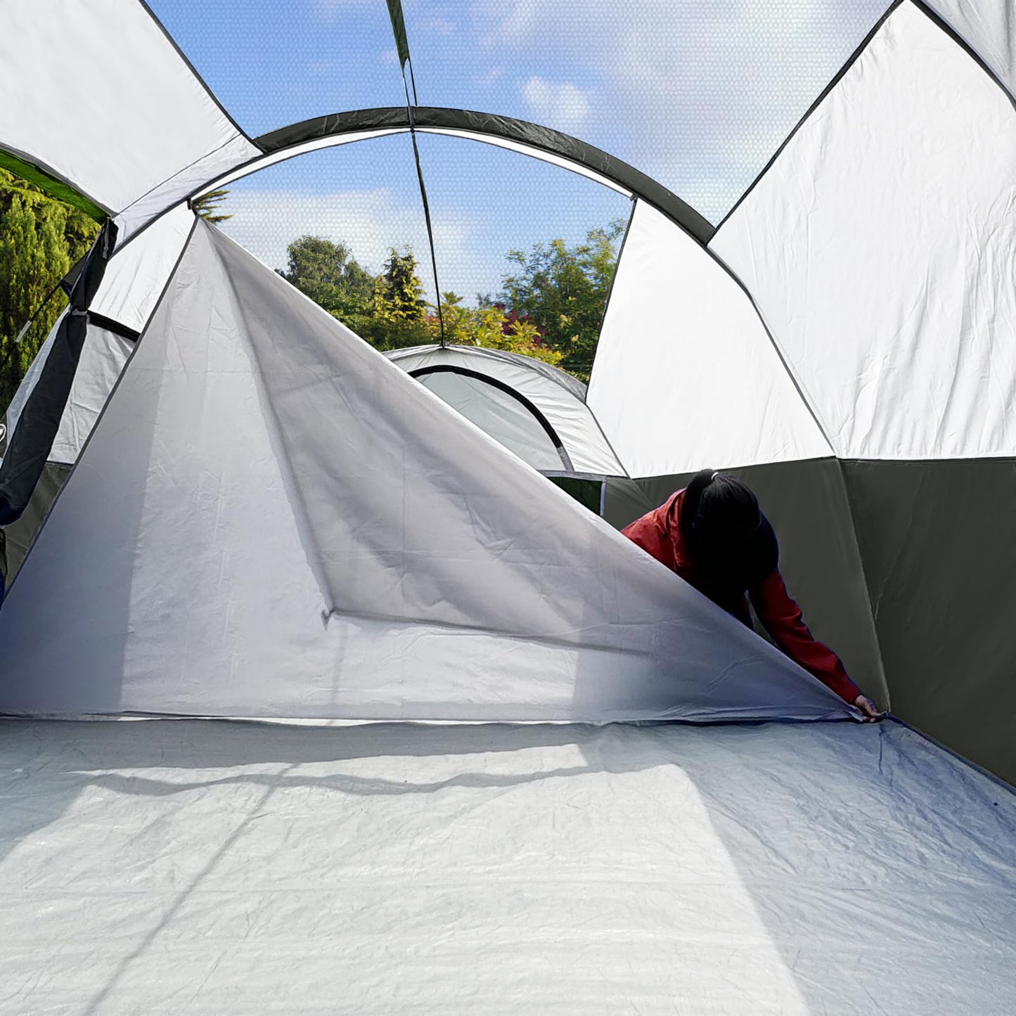 CAMPROS CP 8 Person Camping Tent, Room Divider, Rainfly, Weather Resistant