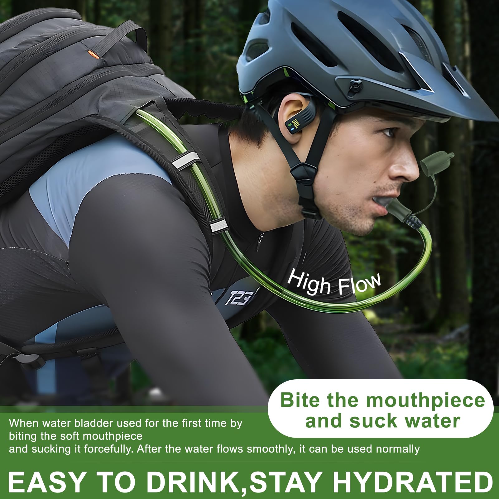 Hydration Bladder, 1.5L Water Bladder for Hiking Backpack, BPA-Free Leak Proof Water Reservoir