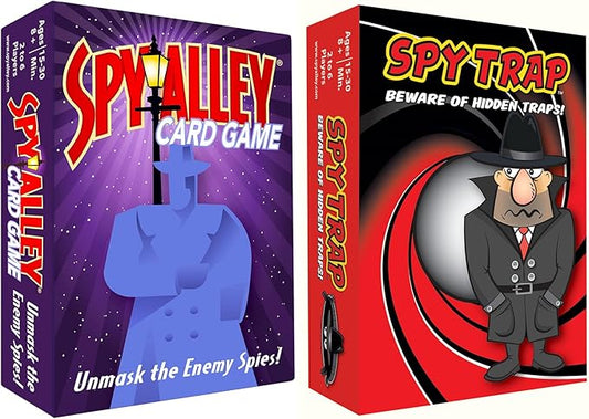 SPY ALLEY Card Game Bundled with Spy Trap Card Game. Family Friendly Strategy Games