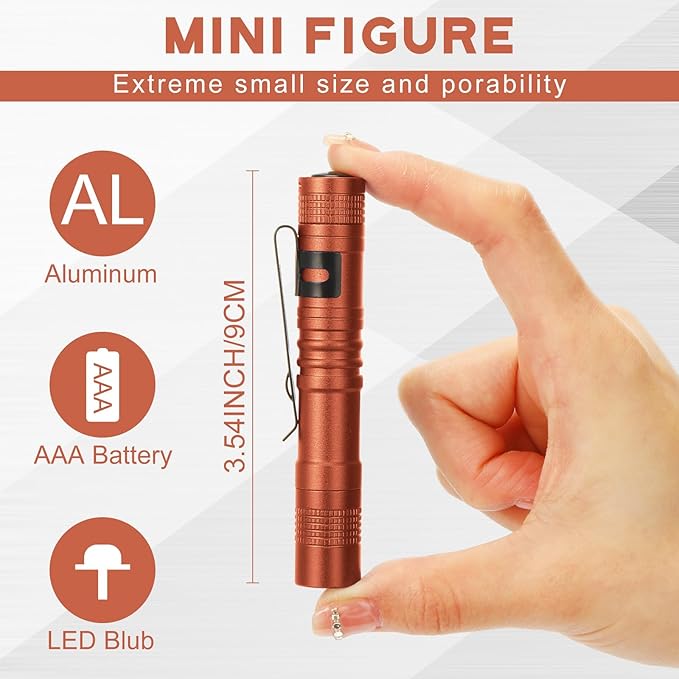Hortsun 10 Pcs Mini Flashlight Bulk LED Pen with Pocket Small Flashlight with Clip for Outdoor Father's Day Gift for Men(3.54 Inch,Fresh Color)