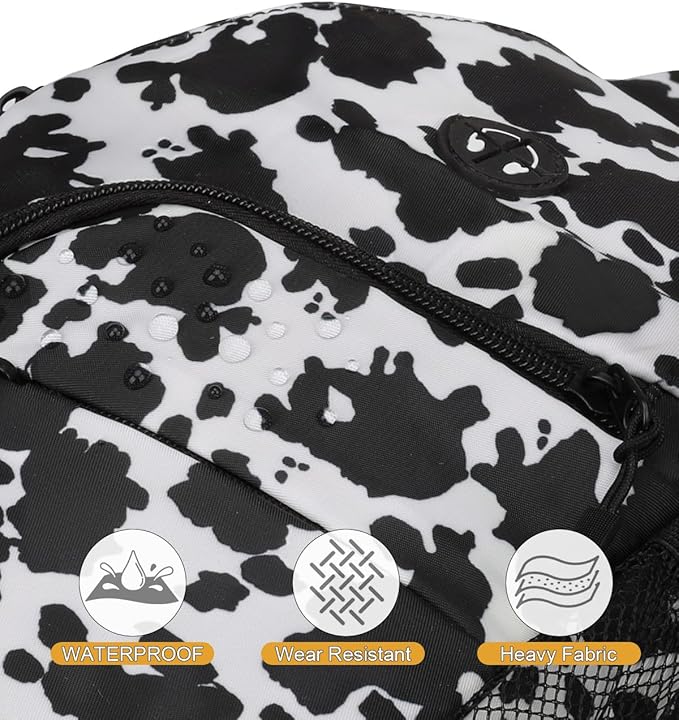 Crossbody Bags for Women Man Waterproof Sling Bag Backpack Trendy Casual Cross Body Bag with Convertible Shoulder Strap Chest Bag for Camping Hiking Travel Essentials (Cow print, Large)