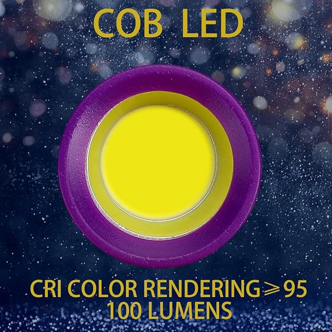 KunHe 5 Pack Plastic Small Mini LED Flashlight COB Flashlights for Kids 100 Lumen with Batteries High CRI for Bright Flash Light Christmas Gifts Stocking Stuffers