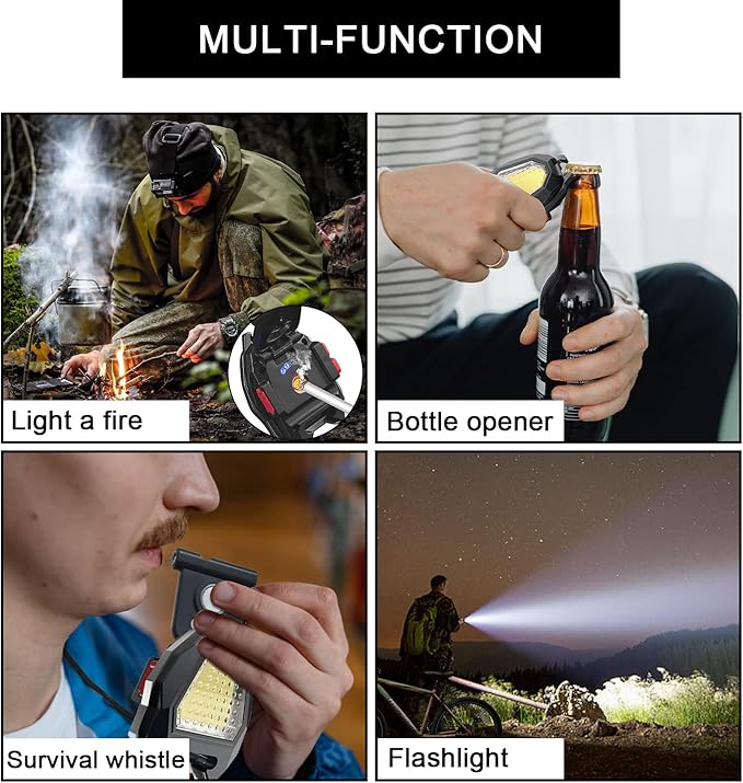 MAKDAK 2PC Keychain Flashlight Rechargeable Cob Keychain Work Light 7 Modes 1600Lumen High Lumen Flashlights for Emergencies,EDC