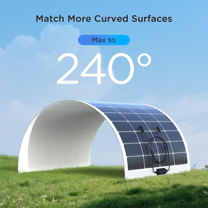 400W Flexible Solar Panel, 2PCS 200 Watt 12V/24V Solar Panel Kit, Callsun 23% High Efficiency 182 PERC IP68 Waterproof ETFE Solar Panels for Off-Grid RV Living Camping Campervans Boat (White)